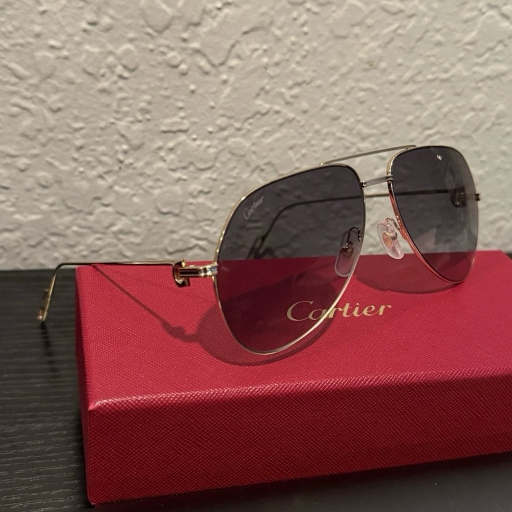 Cartier CT0110S Gold Pilot Sunglasses